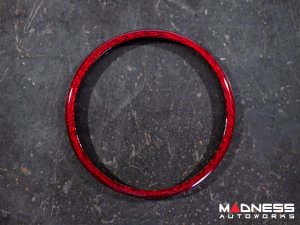 Alfa Romeo Stelvio Rear Emblem Frame Trim - Carbon Fiber - Red Candy